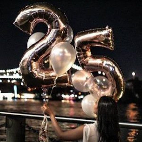 Rose Gold Number Balloon